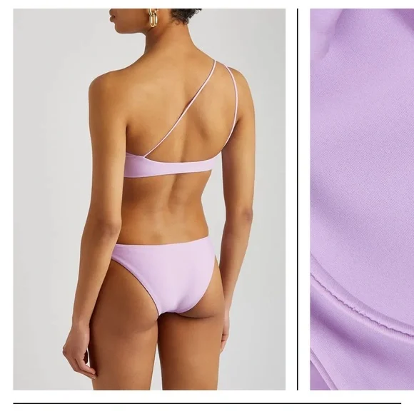 NWT JADE Swim Bikini Top Apex One Shoulder In Lilac Terry Size L - Picture 3 of 11